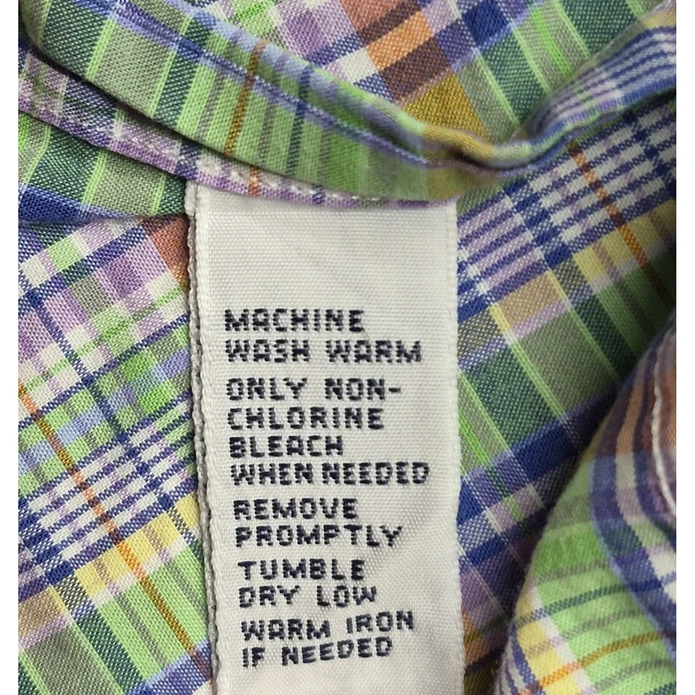 Polo Ralph Lauren Shirt Mens L Tall LT Classic Fit Plaid Long Sleeve Cotton